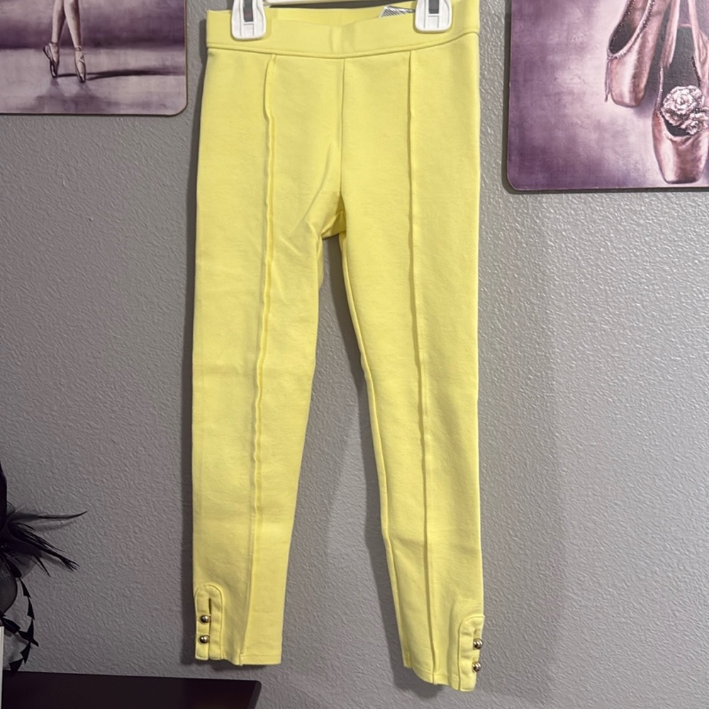Janie and Jack size 6 girls ponte pants leggings yellow used